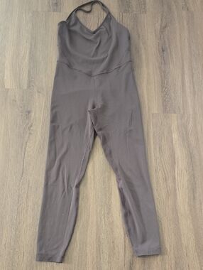lululemon athletica Taupe Gray Halter Jumpsuit